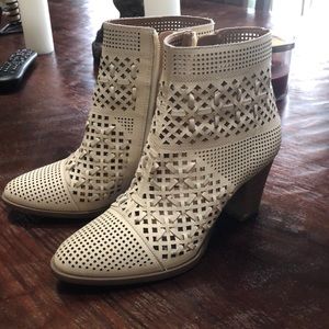 New Franco Sarto off white booties